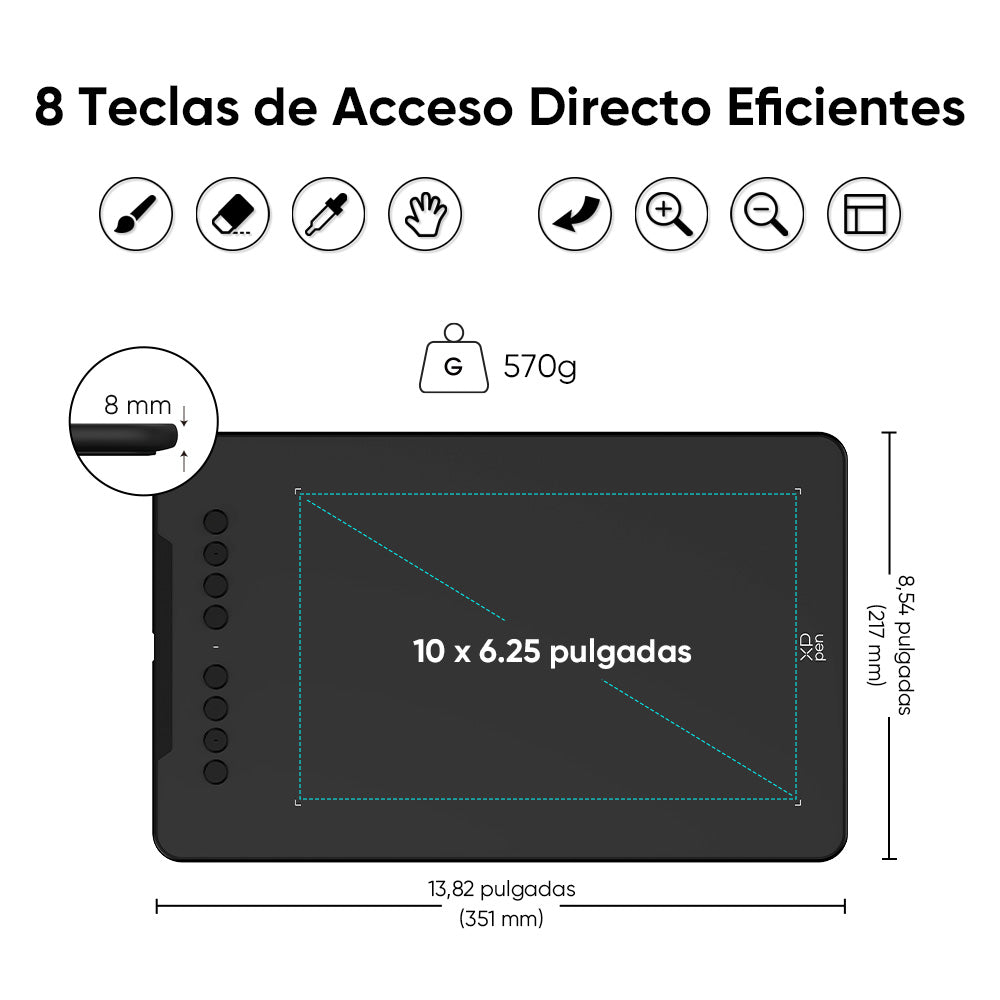 Tableta gráfica de dibujo XP-PEN DECO 01 V3 Negro Verde Rosado