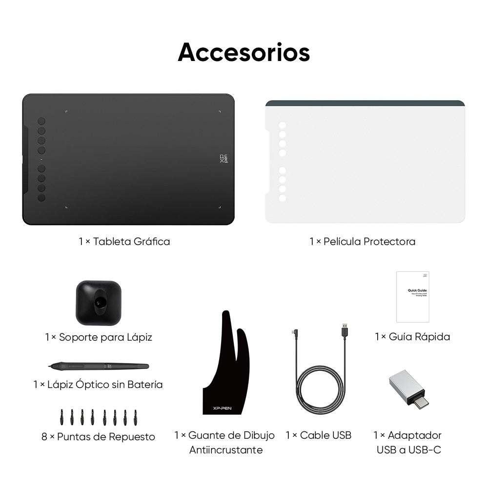 Tableta gráfica de dibujo XP-PEN DECO 01 V3 Negro Verde Rosado