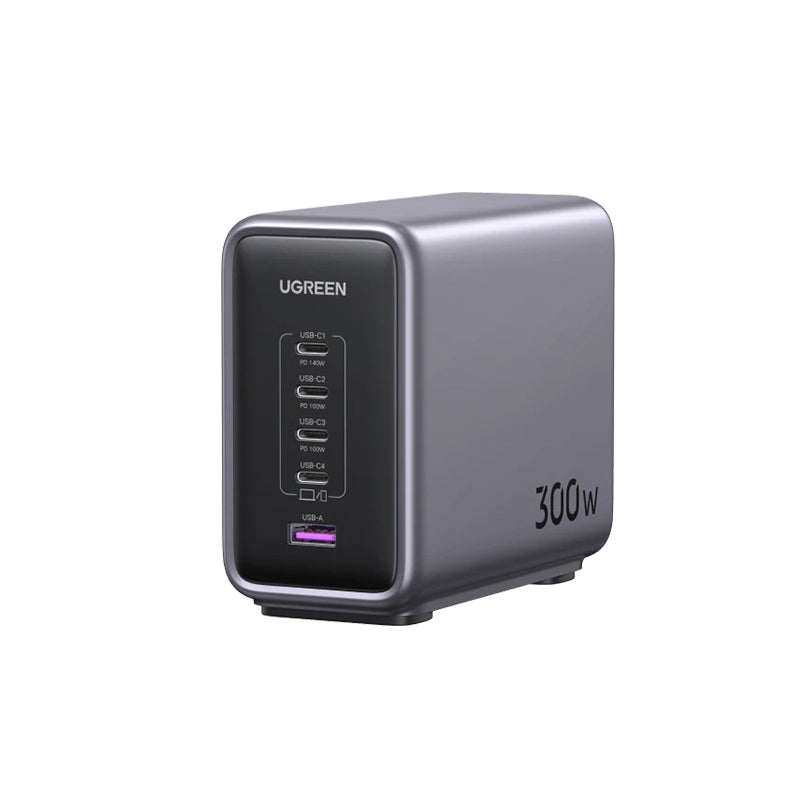 Cargador Ugreen de escritorio de 4 puertos USB-C y 1 USB-A potencia total 300W GaN | CD333 (90872)