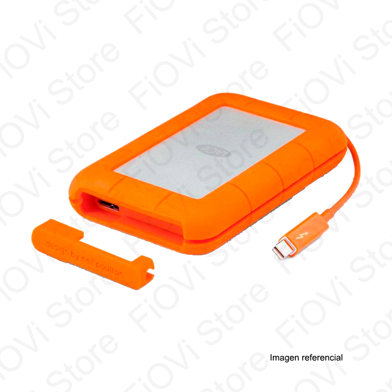 Disco duro externo portatil LACIE Rugged 1TB, USB-C / USB 3.0 / USB 2.0, Color Naranja