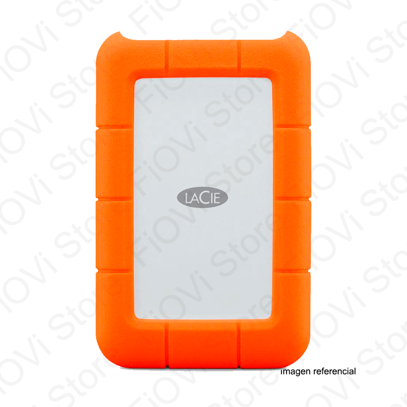 Disco duro externo portatil LACIE Rugged 2TB, USB-C / USB 3.0 / USB 2.0, Color Naranja