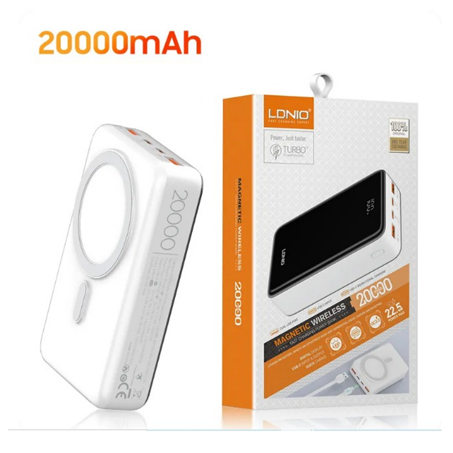 Power Bank Batería Externa 20000 mAh LDNIO Con Carga inalámbrica