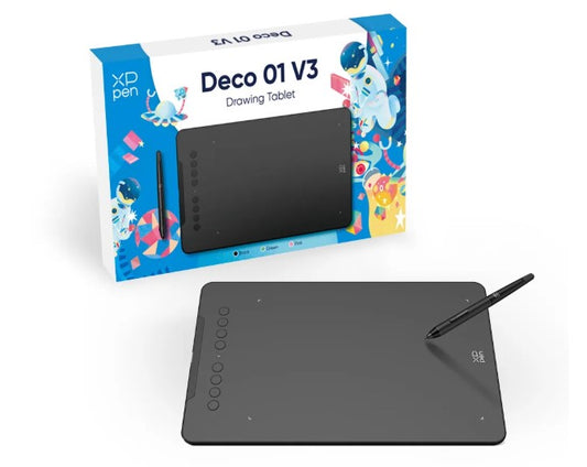 Tableta gráfica de dibujo XP-PEN DECO 01 V3 Negro Verde Rosado