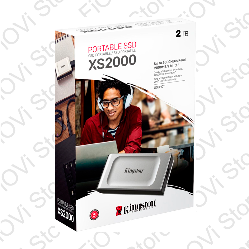 Disco Solido SSD Externo Kingston 2TB, USB 3.2 Tipo-C XS2000